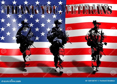 Thank You Veterans Text With American Flags Over Dark Blue Background ...