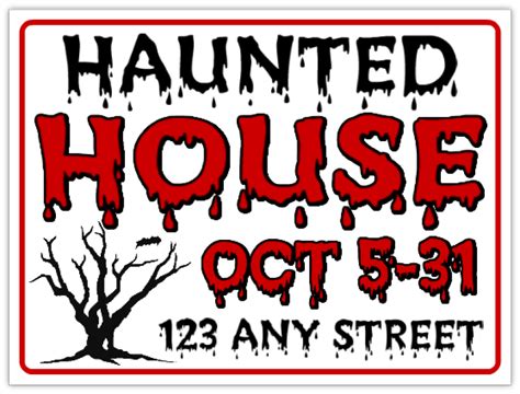 Haunted House Sign - Halloween Signs - Scary Sign