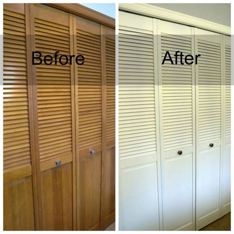 Clockworkinteriors.com - Spraying louvered closet doors. | Closet door makeover, Closet doors ...