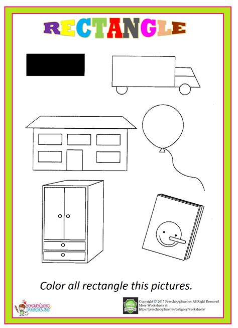 Area Of A Rectangle Worksheet For Kids