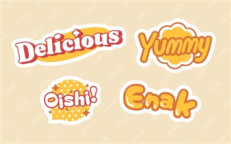 Premium Vector | Delicious sticker pack design