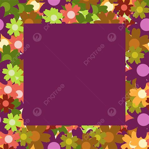 Colored Simple Flower Bouquet Frame With Decoration Floral Frame Illustration Vector, Floral ...