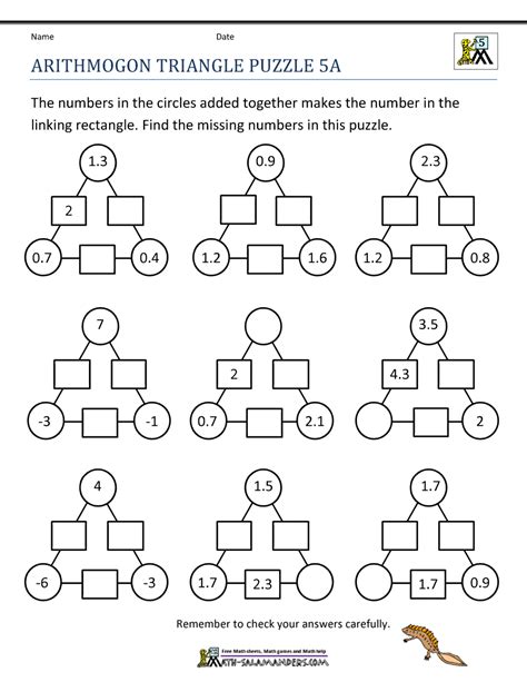 5th Grade Math Puzzles