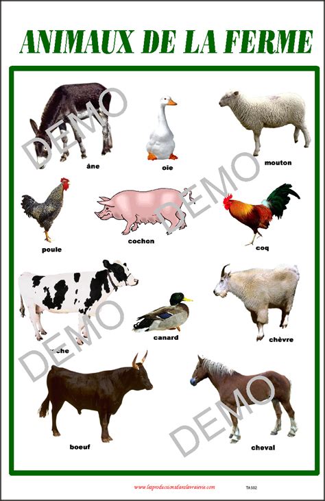 Affiche Animaux de la ferme (téléchargeable)