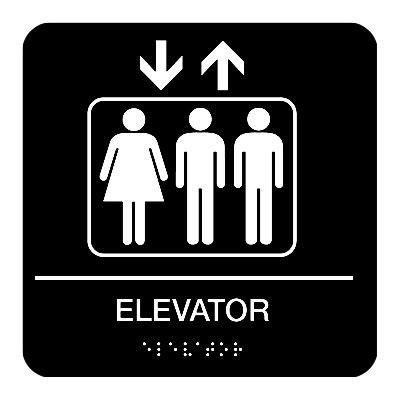 Elevator - Graphic Braille Signs | Seton