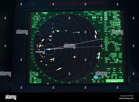 Schiffs-Radar-Display mit AIS Stockfotografie - Alamy