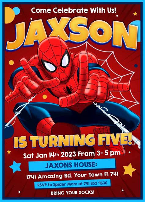 SPIDER-MAN Birthday Invitation | FREE Backside | 24H Ready