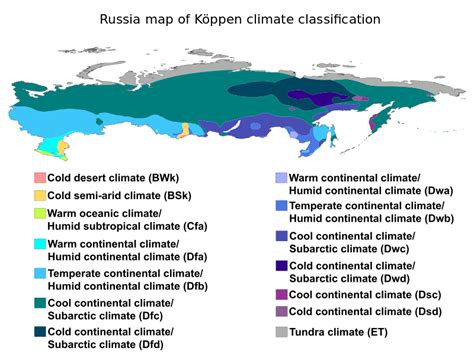 Climate Map Russia Detailed