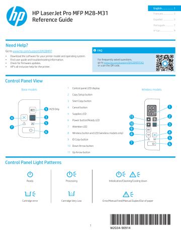 HP LaserJet Pro MFP M28-M31 Printer series Reference guide | Manualzz