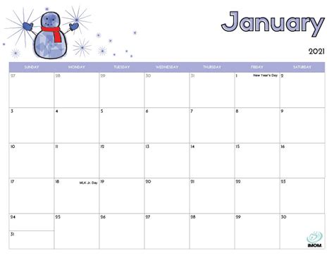 2021 Printable Calendars for Kids - iMom