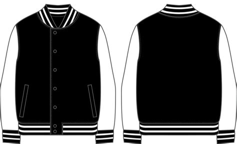 Black and White Blank Mock-Up Varsity Jacket Vector Template 24506242 Vector Art at Vecteezy
