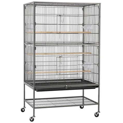 costoffs 132cm Extra Large Rolling Metal Bird Cage Parrot Cage for ...