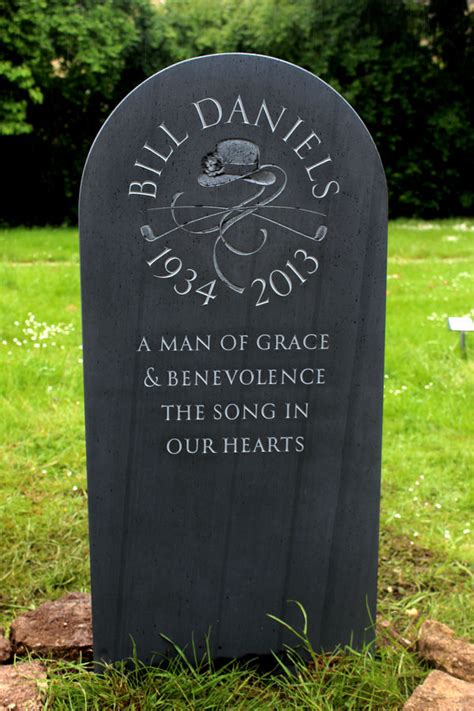 Headstones for graves- unique slate headstone with lettering in a ...