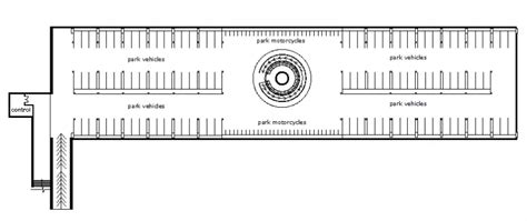 Motorcycle and car parking planning detail dwg file