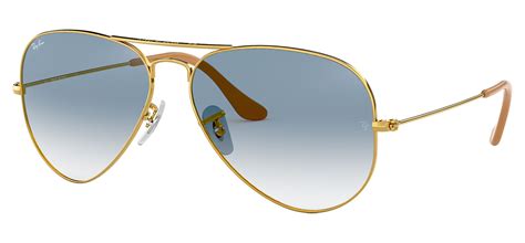 Ray-Ban RB3025 Aviator Sunglasses - Gold / Light Blue Gradient ...