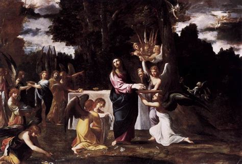 Christ Served by Angels in the Wilderness Painting | Lodovico Carracci Oil Paintings