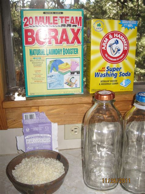 Made my own laundry soap using Borax, Washing Soda, and Dr. Bronners ...