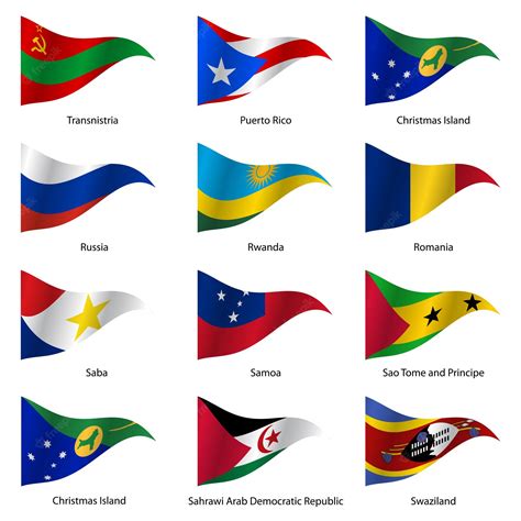 Premium Vector | Set Flags of world sovereign states Vector illustration