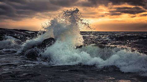 Waves Crashing Against the Rocks, ocean waves rocks HD wallpaper | Pxfuel