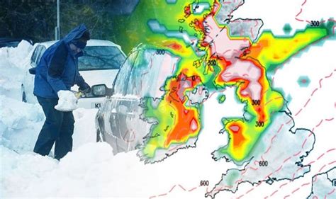 UK snow warning: Latest weather map shows Britain faces 8 INCHES of ...