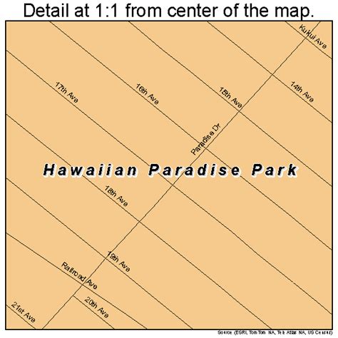 Hawaiian Paradise Park Hawaii Street Map 1512600