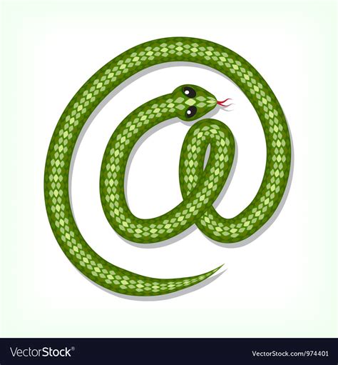 Snake font e-mail symbol Royalty Free Vector Image