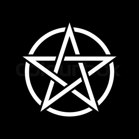 Pentacle magic sign. Black background. ... | Stock vector | Colourbox