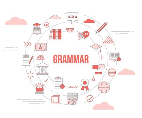 grammar concept with icon set template banner and circle round shape 4580903 Vector Art at Vecteezy