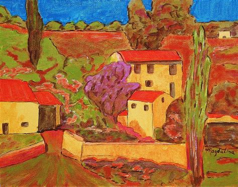 Tuscan Village Painting by Magdalina Mihelich - Fine Art America