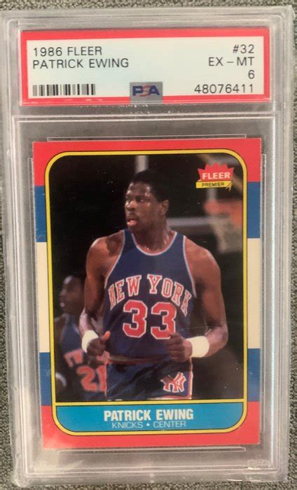 1986 Fleer - Patrick Ewing - Rookie Card #32 - PSA 6 - Catawiki