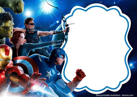 FREE Avengers invitation template – All Characters | FREE Printable ...