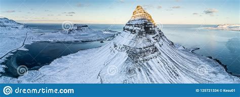 Famous Kirkjufell Mountain in Winter, Iceland Stock Photo - Image of ...