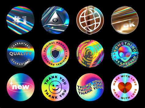 Iridescent holographic foil stickers by Yukhym Turkin on Dribbble