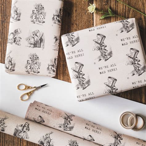 Alice In Wonderland Wrapping Paper Set By I am Nat