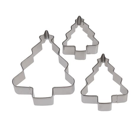 Set Of 3 Christmas Tree Cookie Cutters | Rex London