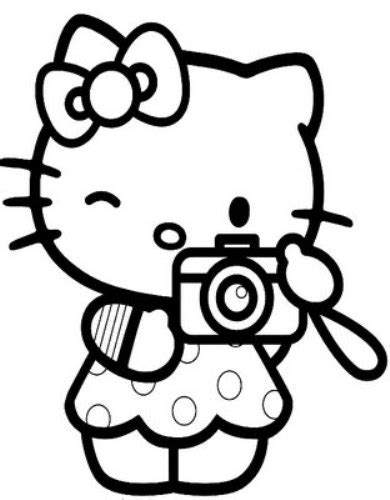Coloring Hello Kitty Clipart Black And White - Kalehceoj