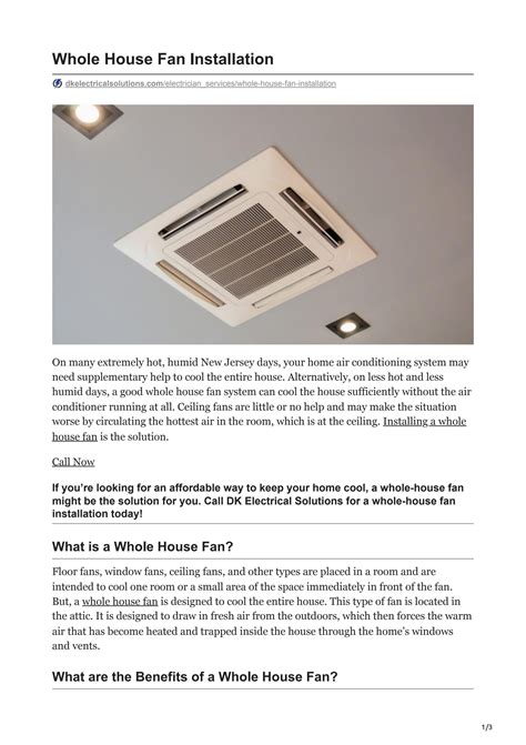 Whole House Fan Installation by dkelectricalsolutions - Issuu