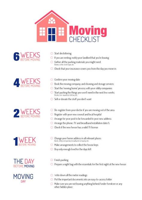 Checklist for moving house | Moving house checklist, Moving checklist ...