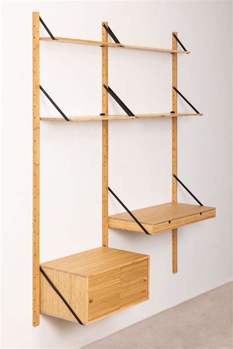 Bamboo Modular Wall Shelves Wall Mounted Book Shelf - Etsy