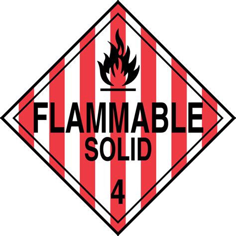 Hazard Class 4 Flammable Solids (Flammable Solid) DOT Placard MPL401