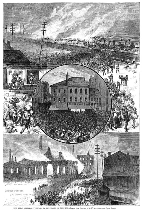 Great Railroad Strike 1877 Nscenes Of Angry Mobs And Rioting In ...