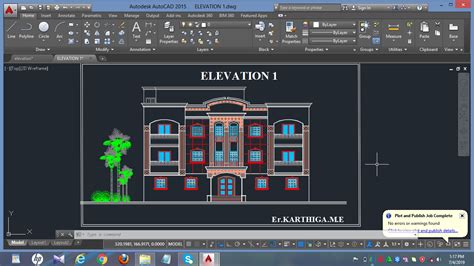 Building elevation design in AutoCAD