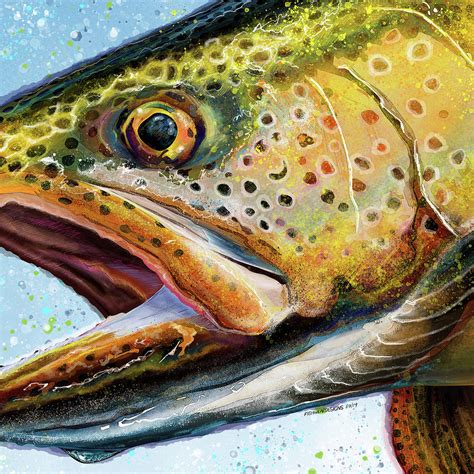 Wild Brown Trout Print Digital Art by Michael Higgins - Fine Art America