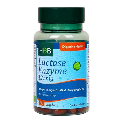 H&B Lactase Enzyme 125mg 60 Capsules | Holland & Barrett