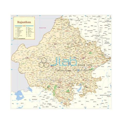 Rajasthan Political Map Chart India, Rajasthan Political Map Chart ...