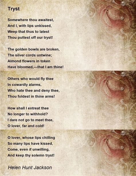 Tryst - Tryst Poem by Helen Hunt Jackson