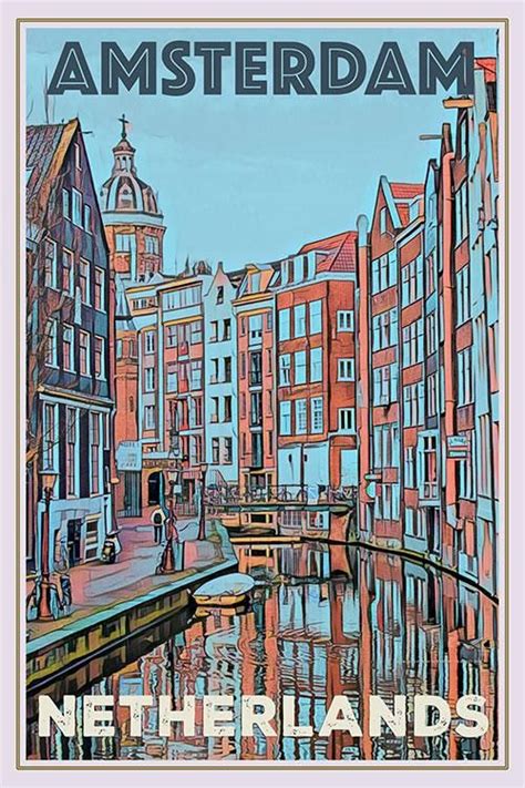 AMSTERDAM 2 - NETHERLANDS | Travel posters, Retro travel poster, Vintage poster art