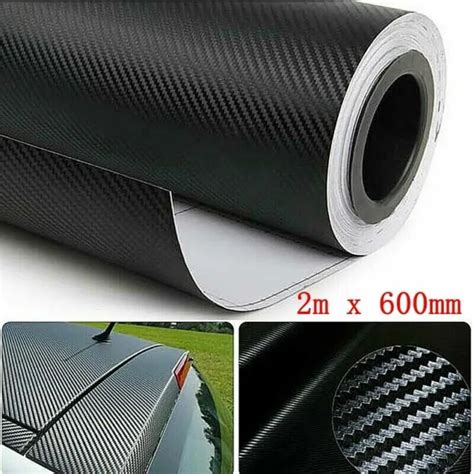 3D CARBON FIBER Fibre Vinyl Wrap Film Sheet Decal Sticker Laptop Car ...