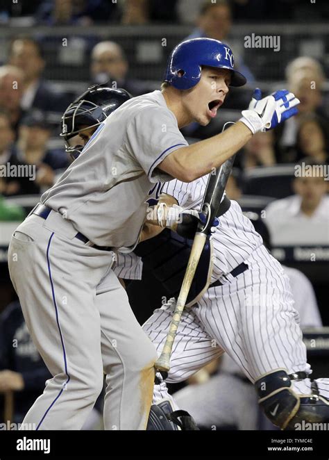 Kansas City Royals Chris Getz reacts after striking out with the bases ...