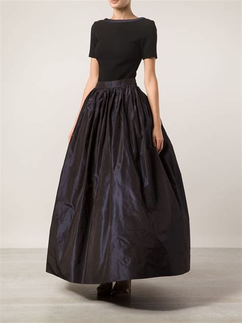 Lyst - Martin grant Long Taffeta Skirt in Blue